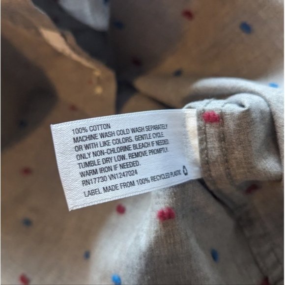 Goodfellow & Co gray 100% cotton polka dot button down shirt - Picture 6 of 6